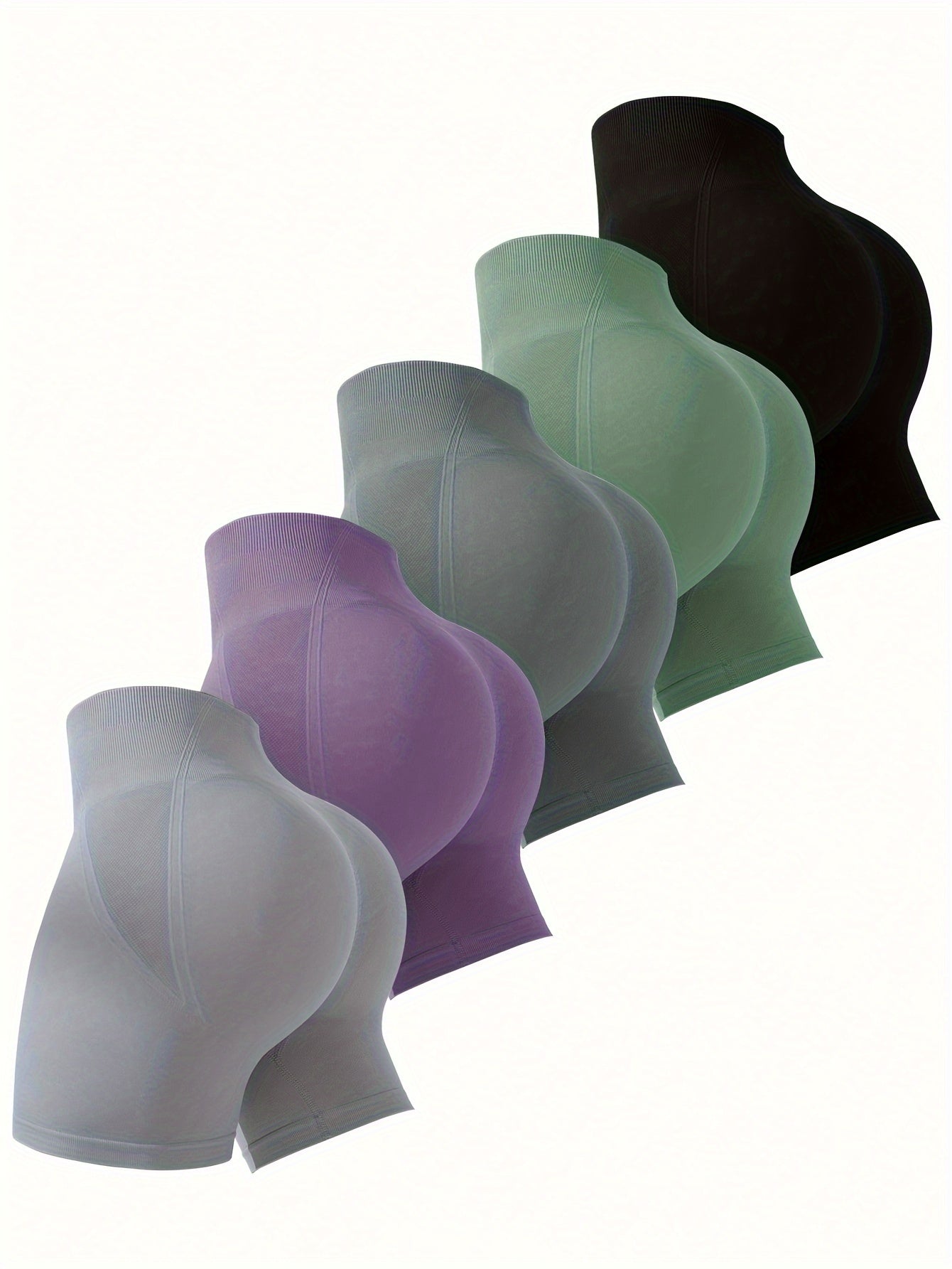 5-Pack Seamless High-Waist Yoga Shorts