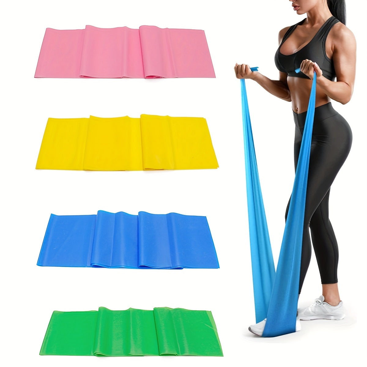 1pc Workout Pilates Workout Latex Elastic Resistance Band