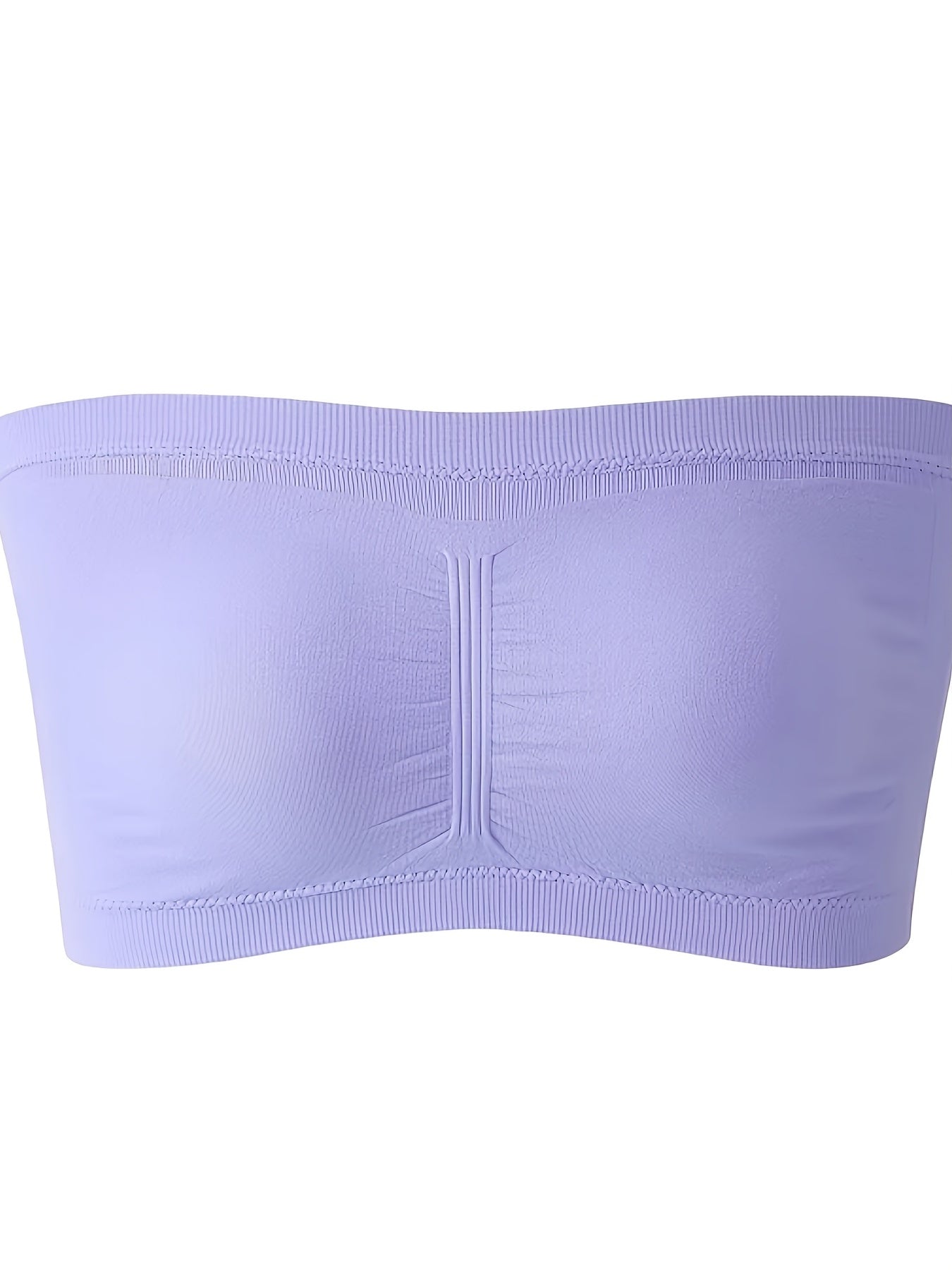 Plus Size Double-Layer Seamless Strapless Bra Top – Anti-Slip with Removable Pads (Black)