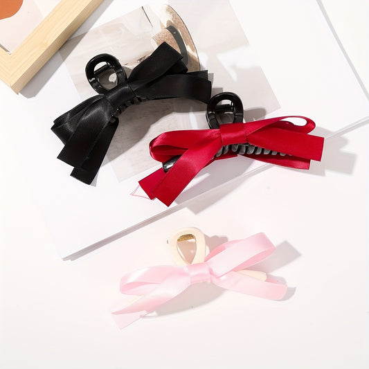 1pc Large Black Bow Hair Claw Clip