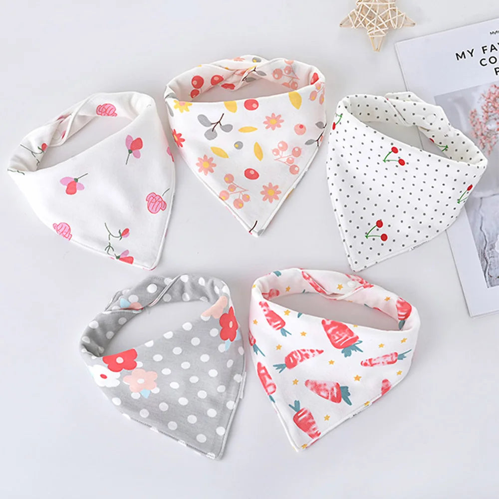 5pcs Triangle Baby Bibs