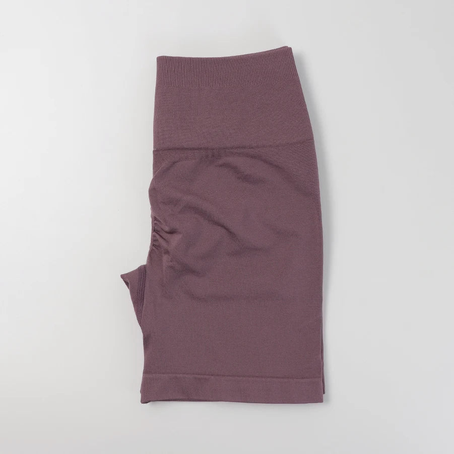 Seamless High-Waist Fitness Set – Crop Top, Leggings & Shorts