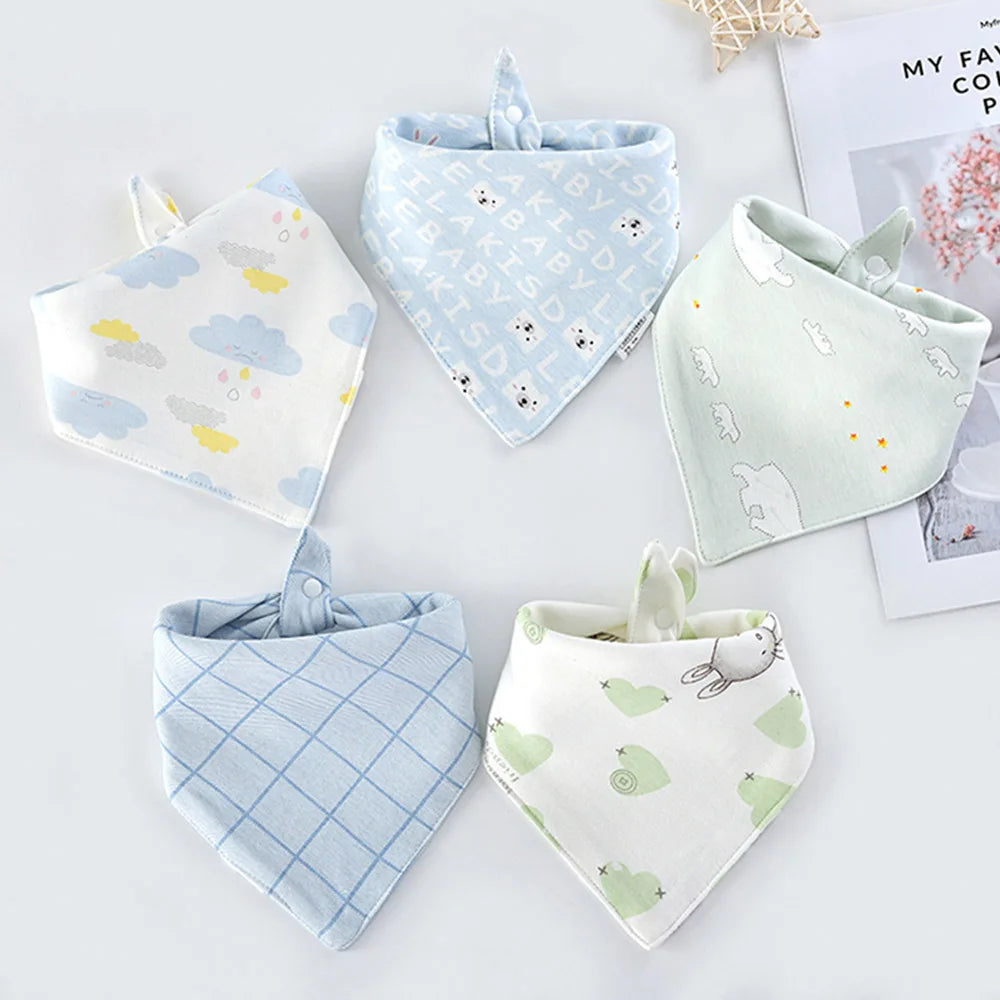 5pcs Triangle Baby Bibs