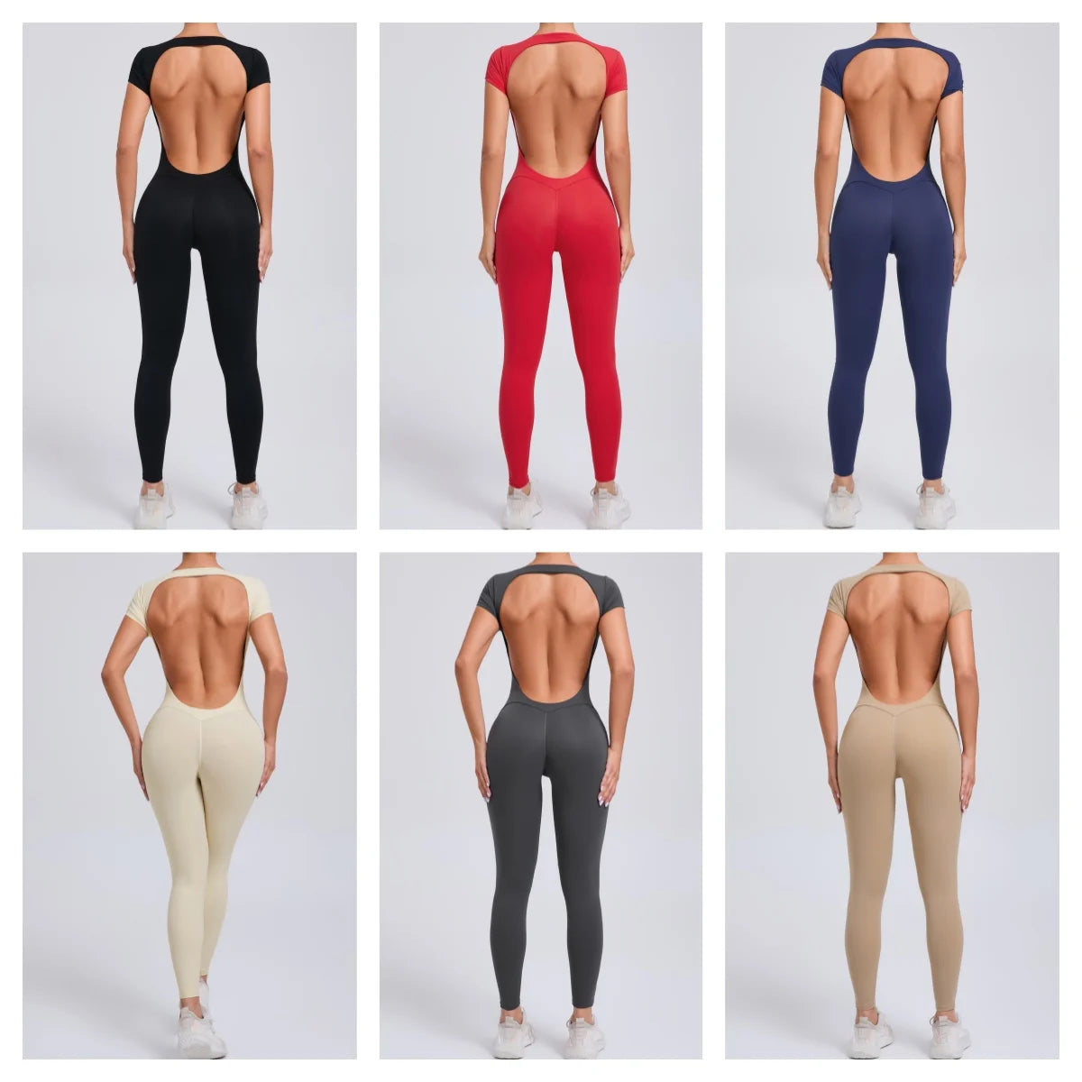 Backless Short Sleeve Jumpsuit