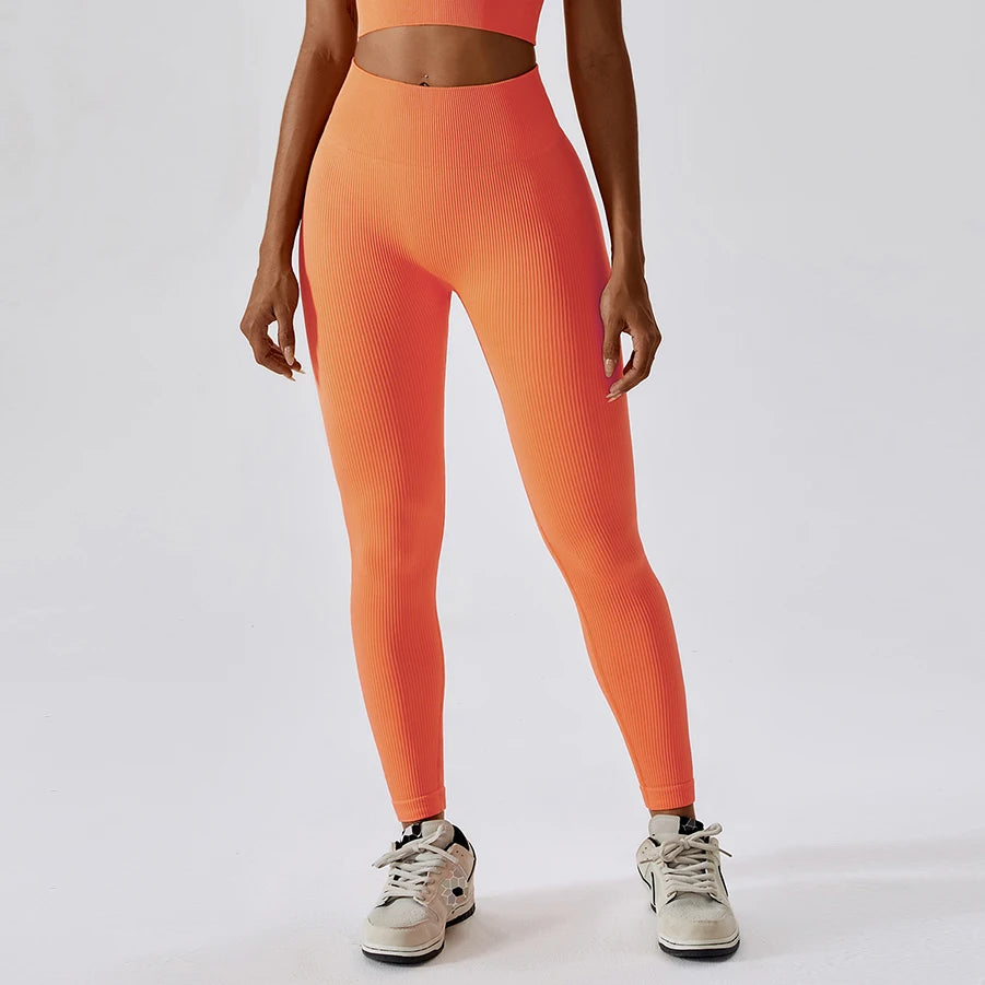 Seamless High-Waist Yoga Fitness Collection – Top, Leggings & Shorts