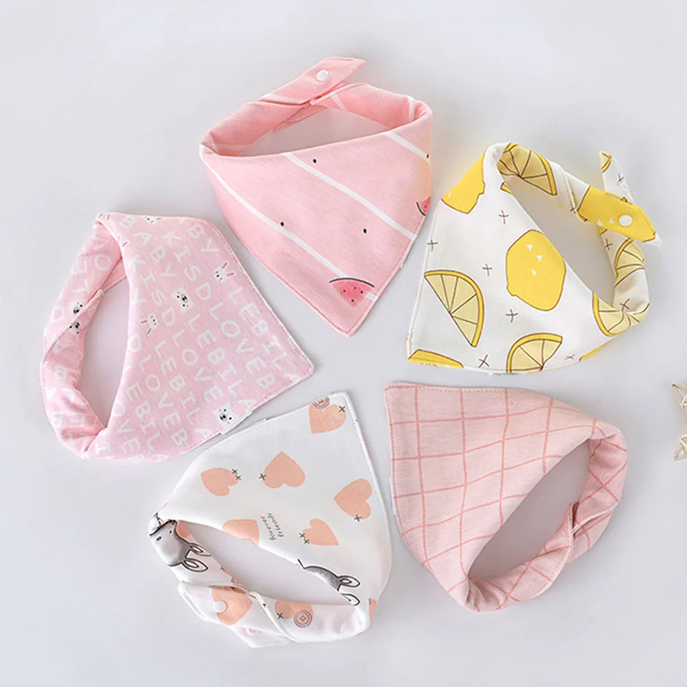 5pcs Triangle Baby Bibs