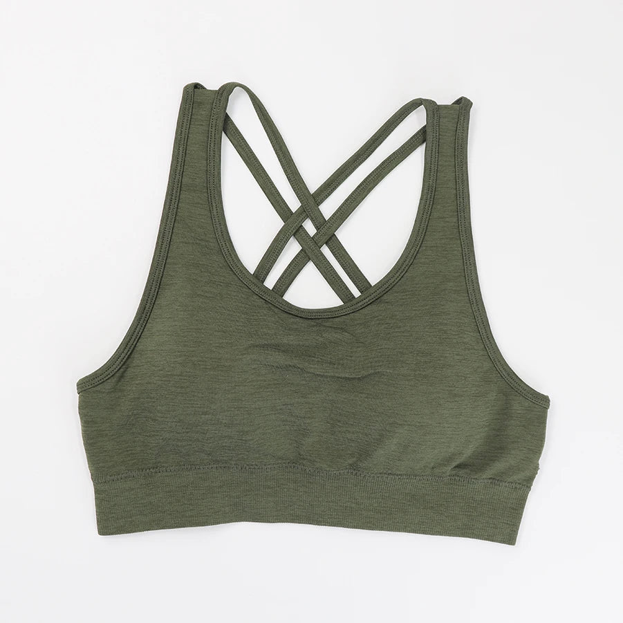 Seamless High-Waist Fitness Set – Crop Top, Leggings & Shorts