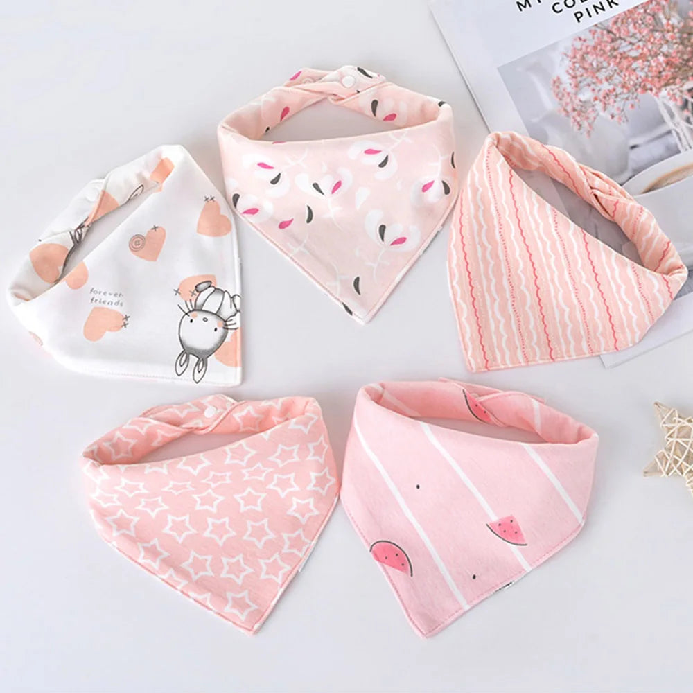 5pcs Triangle Baby Bibs