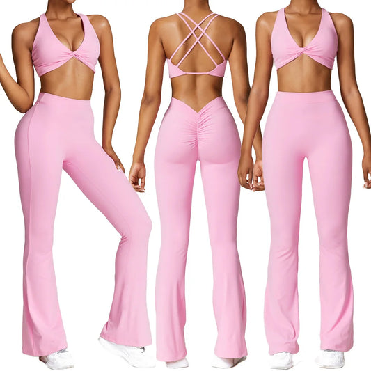 2-Piece Activewear Set – Sports Bra & Flared Yoga Pants