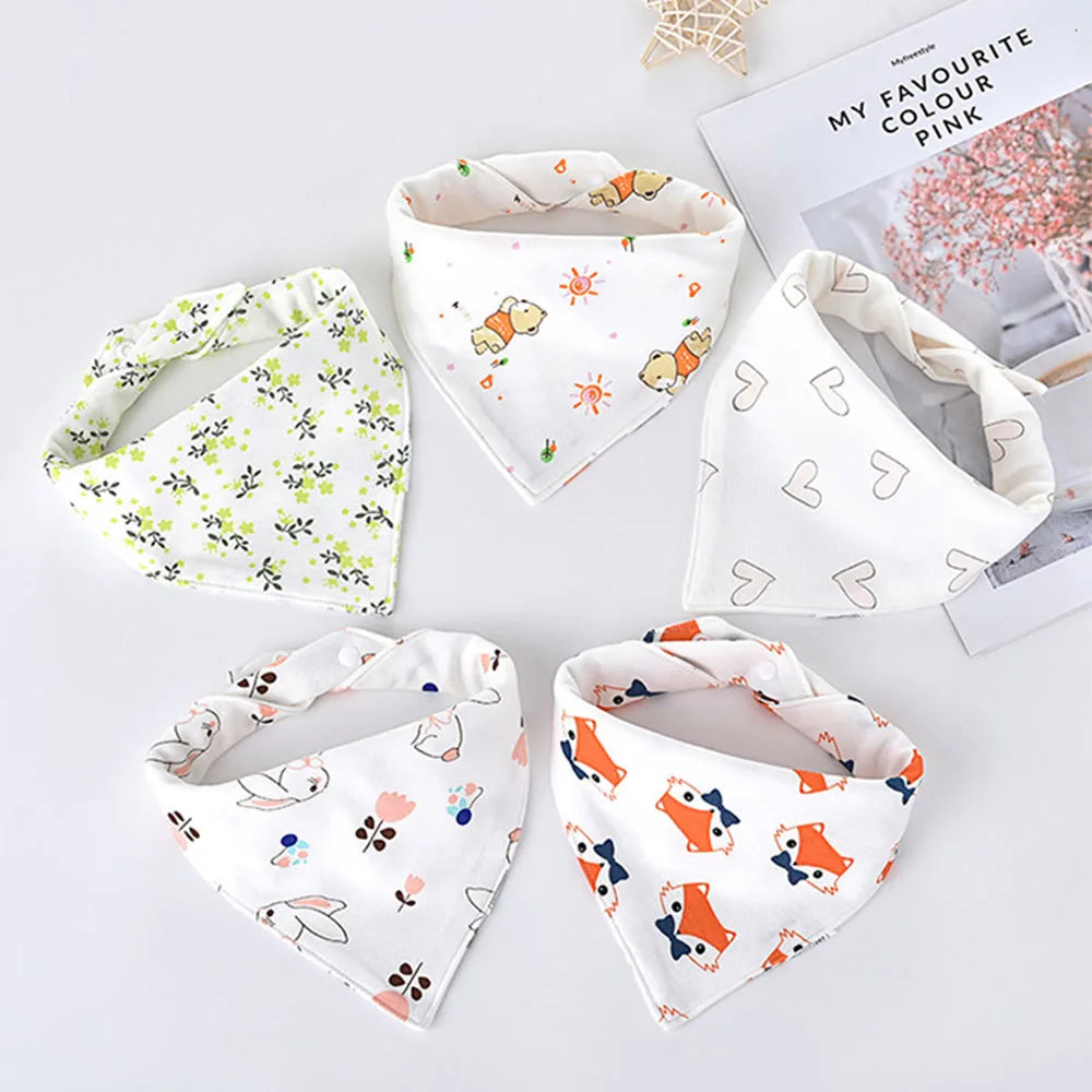 5pcs Triangle Baby Bibs