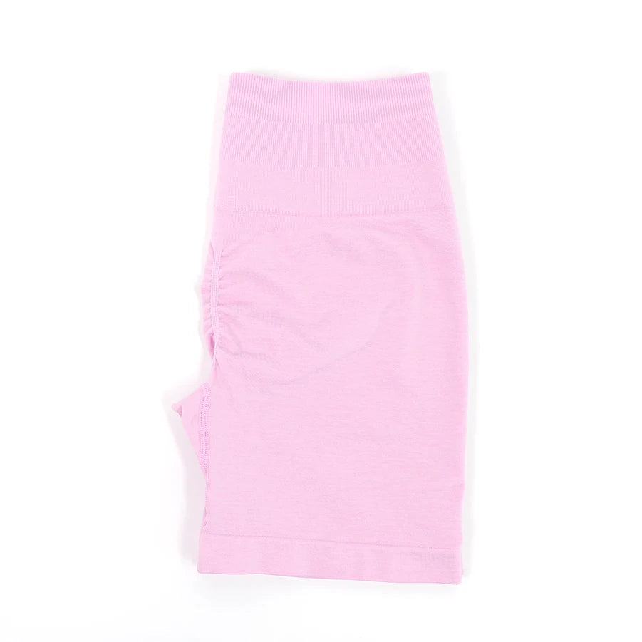 Seamless High-Waist Fitness Set – Crop Top, Leggings & Shorts