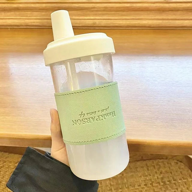 500/850ML Straw Plastic Bottle
