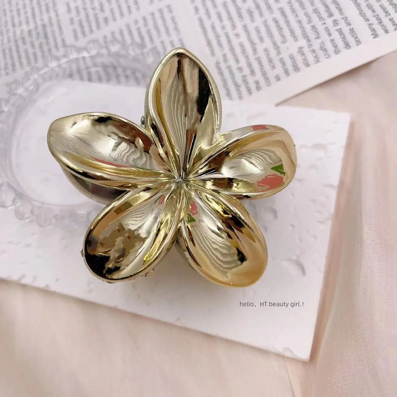 Shiny Flower Hair Claws Clips