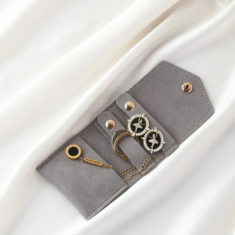 Small Microfiber Leather Jewelry Storage