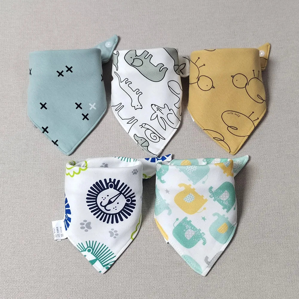 5pcs Triangle Baby Bibs