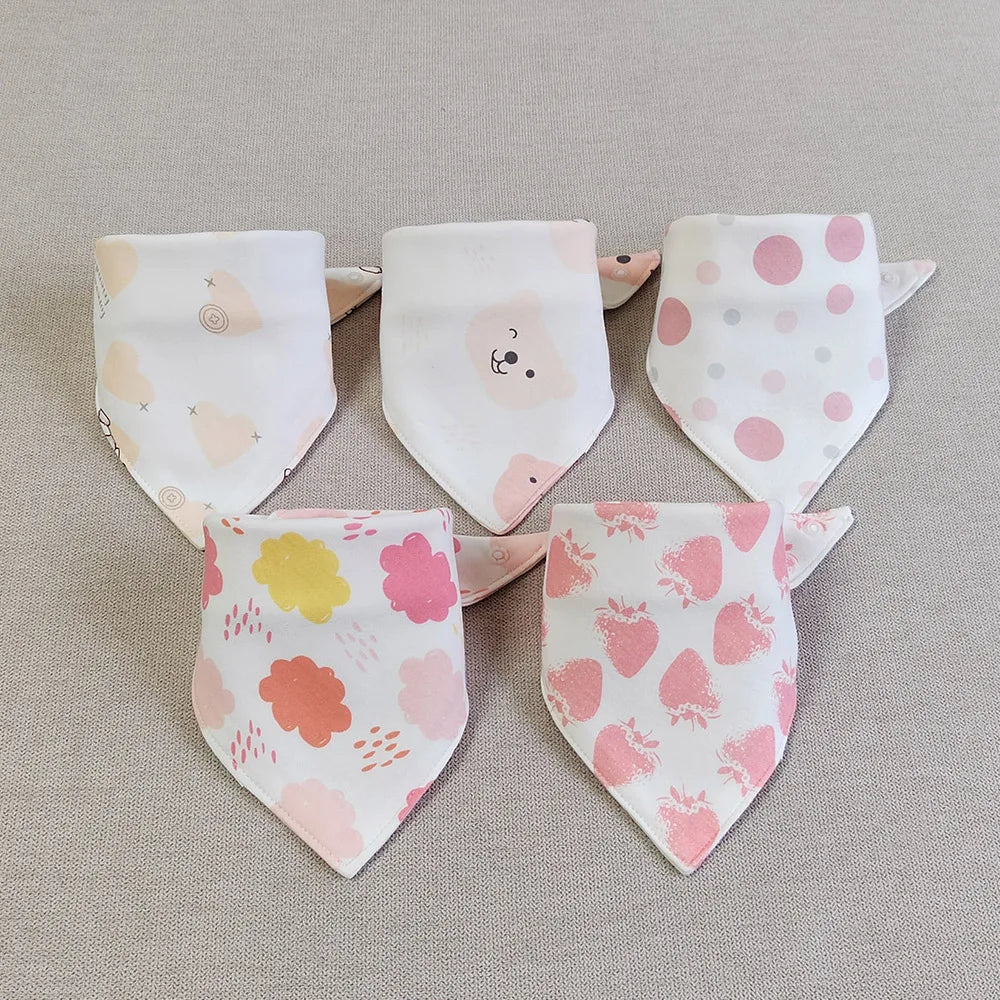 5pcs Triangle Baby Bibs