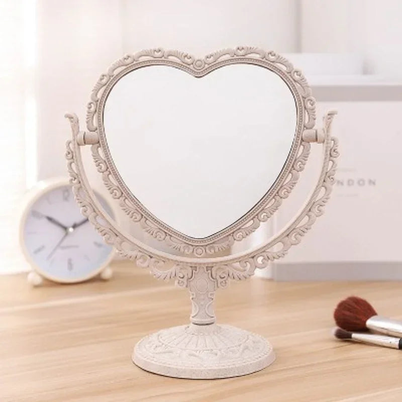 Desktop Heart and round Shape Mirror