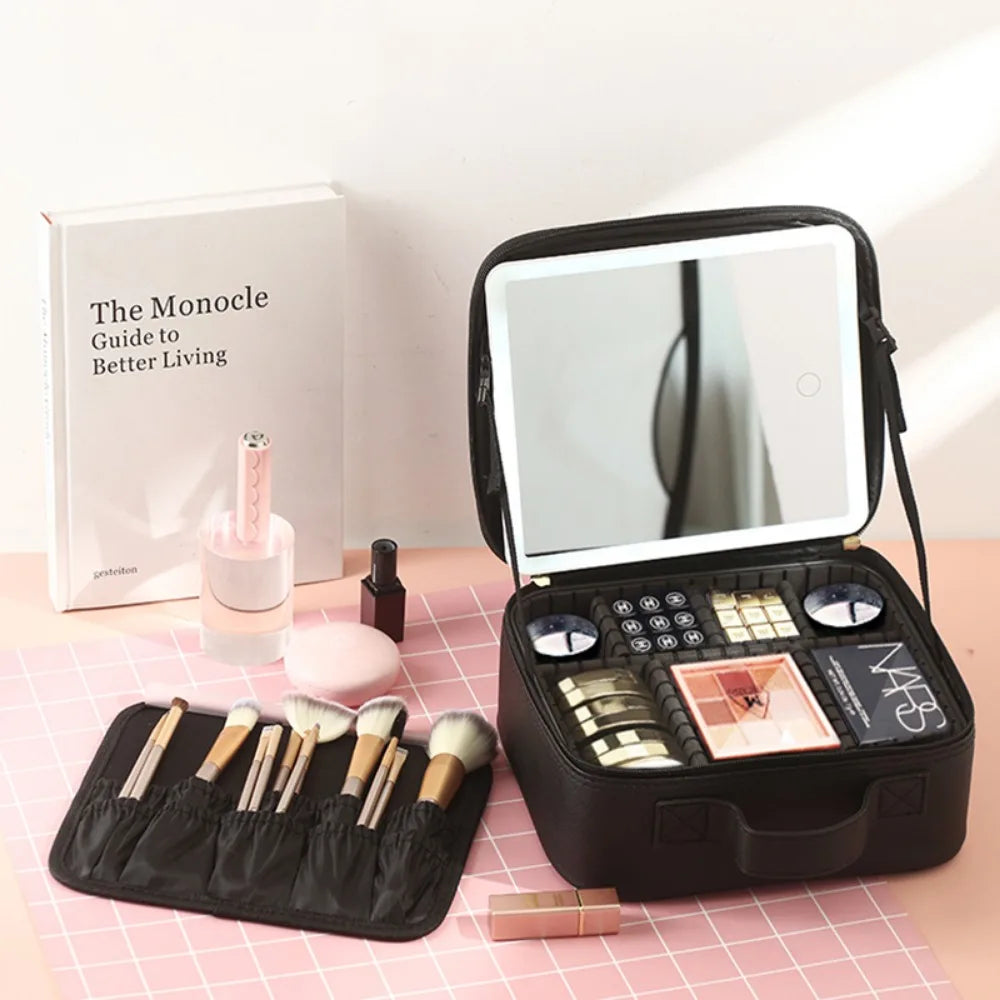 Makeup Bag with Mirror and Light