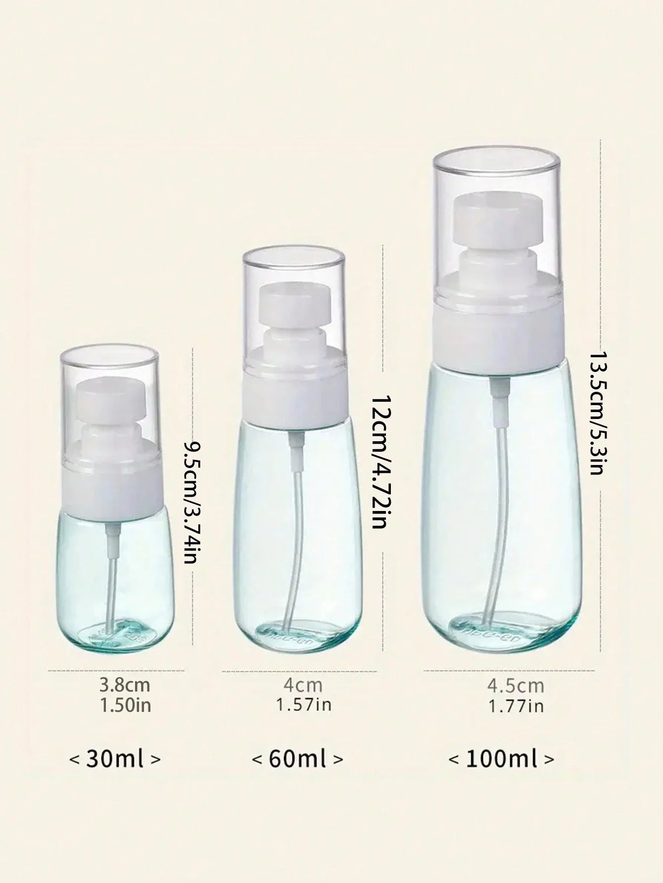 2pcs Portable Clear Spray Bottles