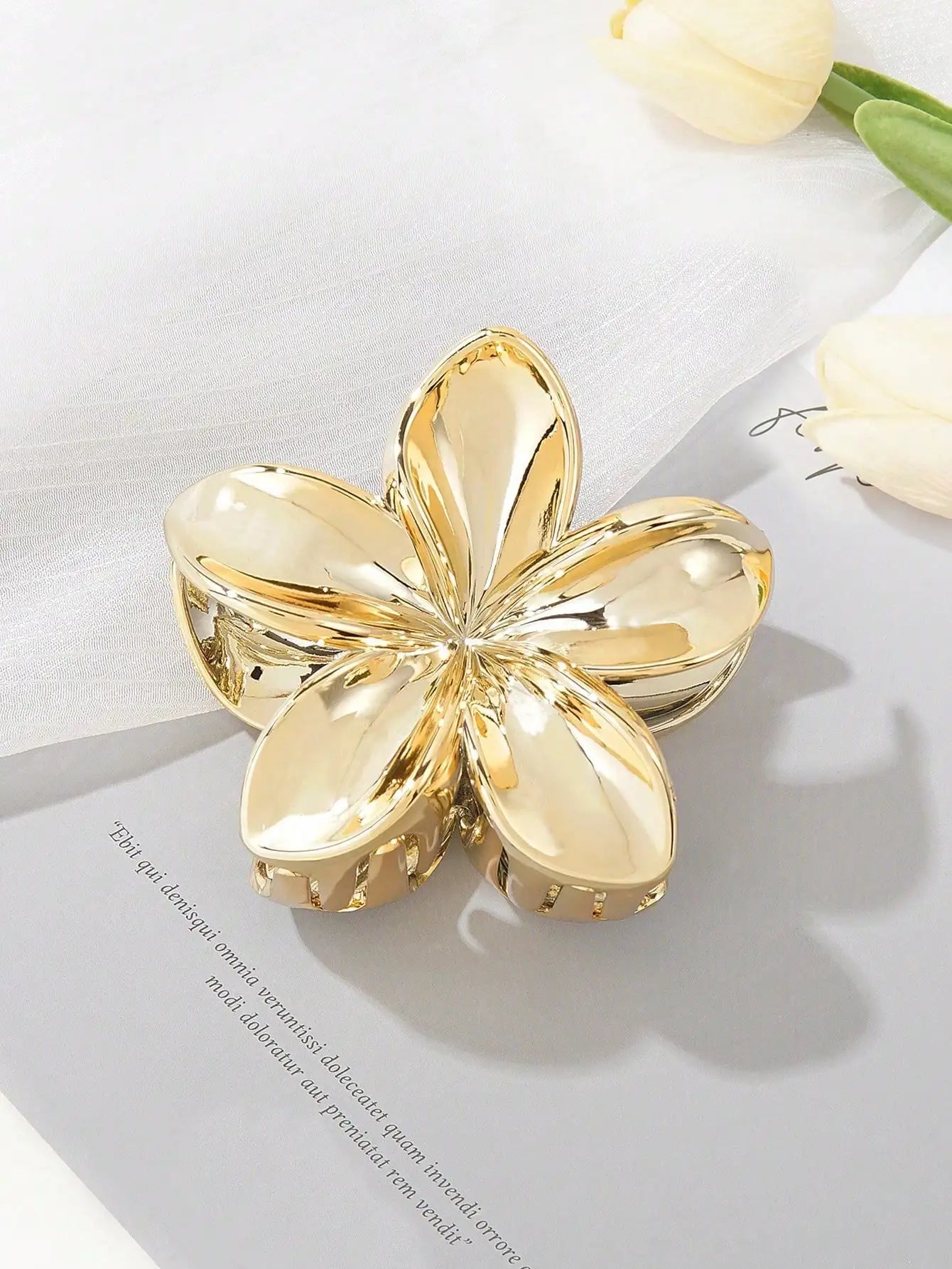 Shiny Flower Hair Claws Clips