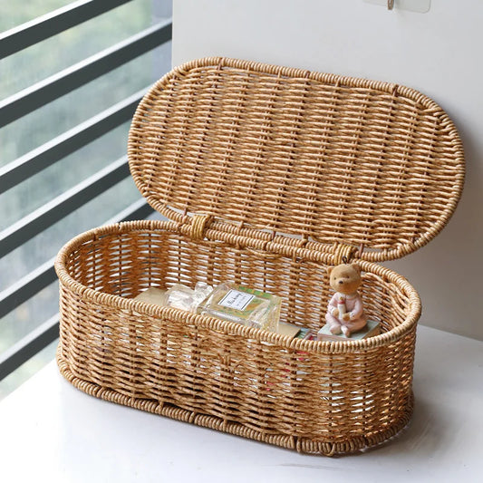 Bohemian Rattan Storage Basket