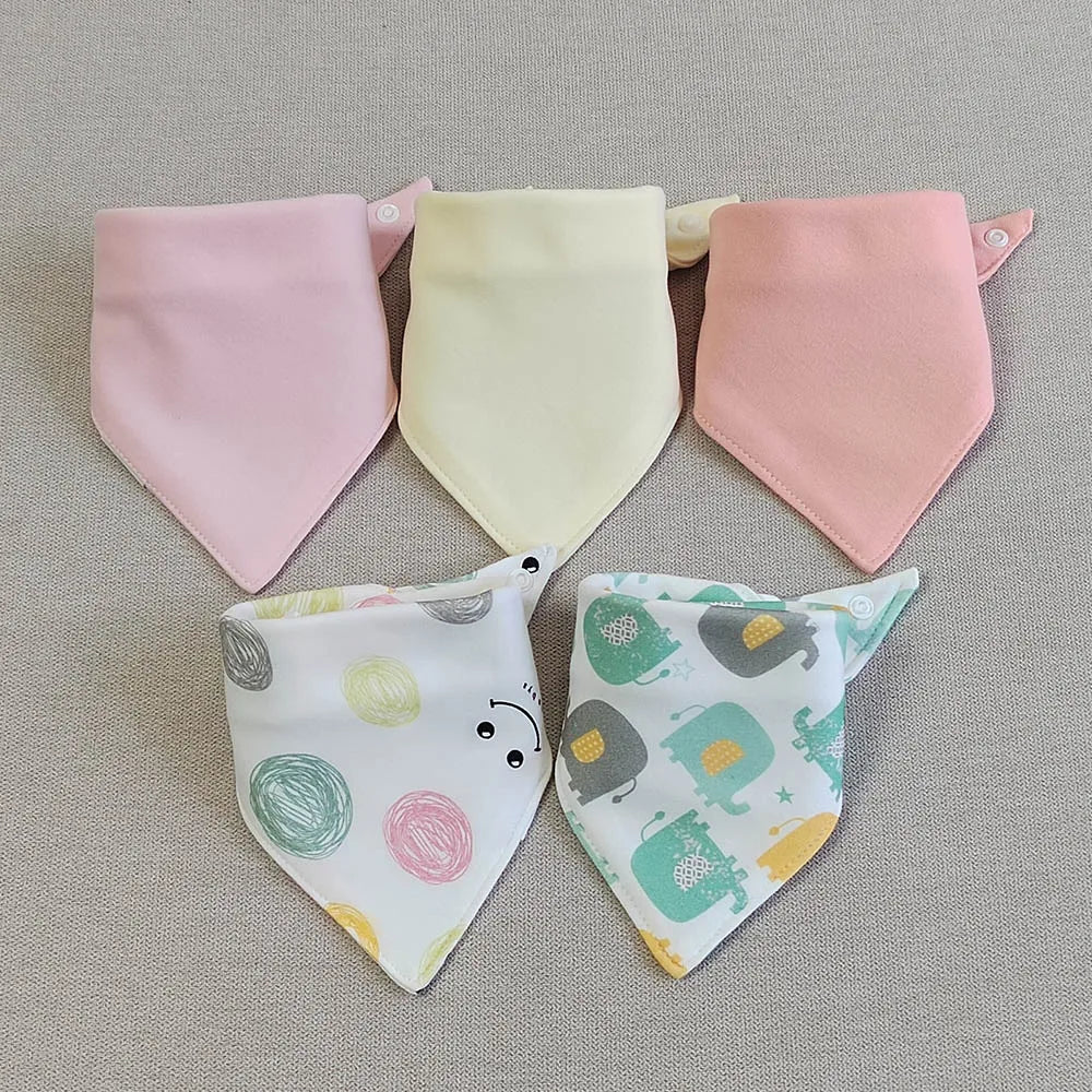 5pcs Triangle Baby Bibs