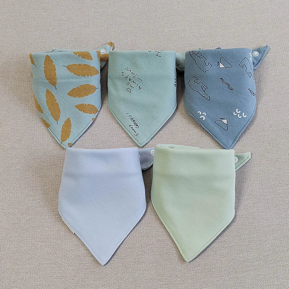 5pcs Triangle Baby Bibs