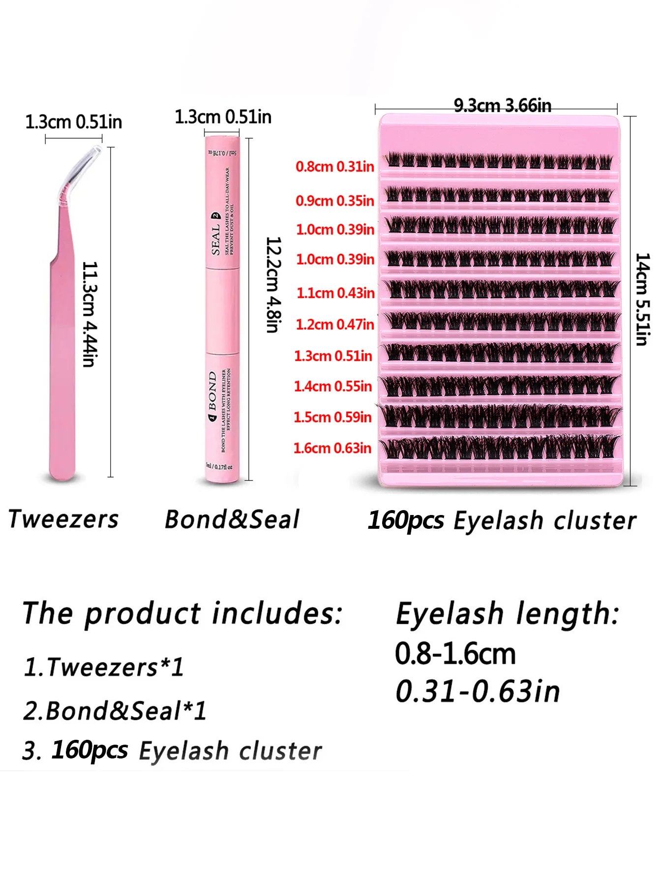 DIY Eyelash Extension Kit 200pcs Individual Lashes