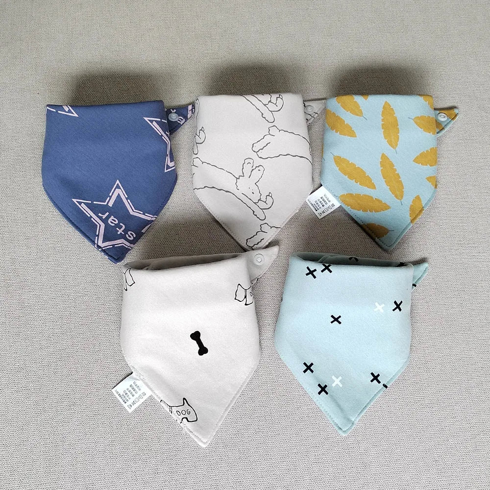 5pcs Triangle Baby Bibs