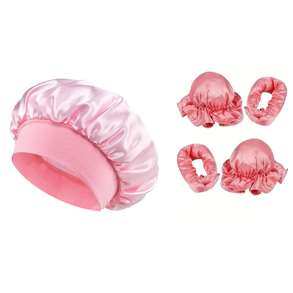 No Heat Hair Curler & Satin Sleeping Cap Set