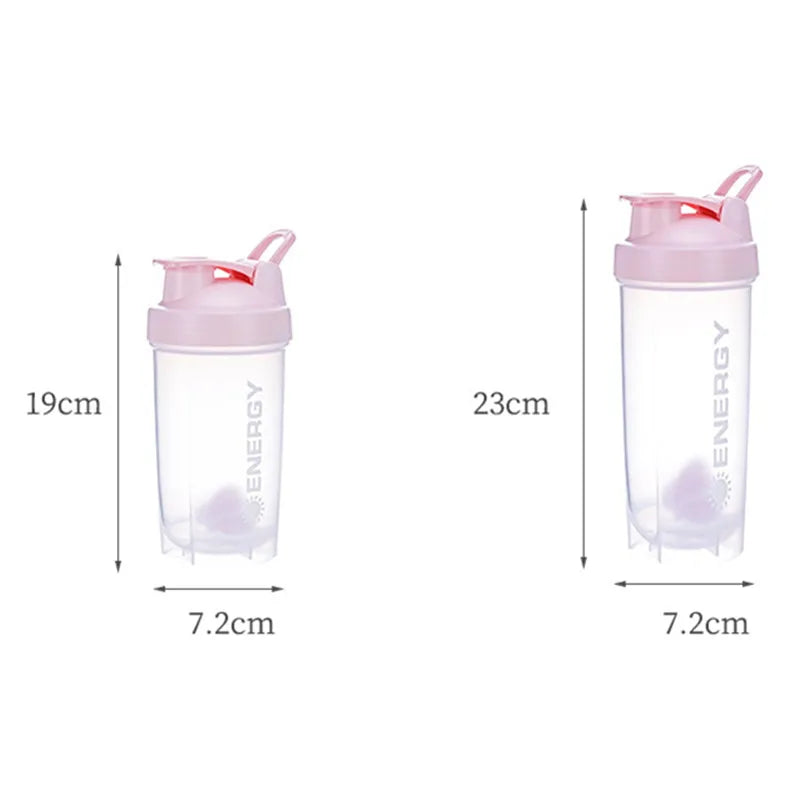 500/700ml Portable Shaker Bottle with Stirring Ball