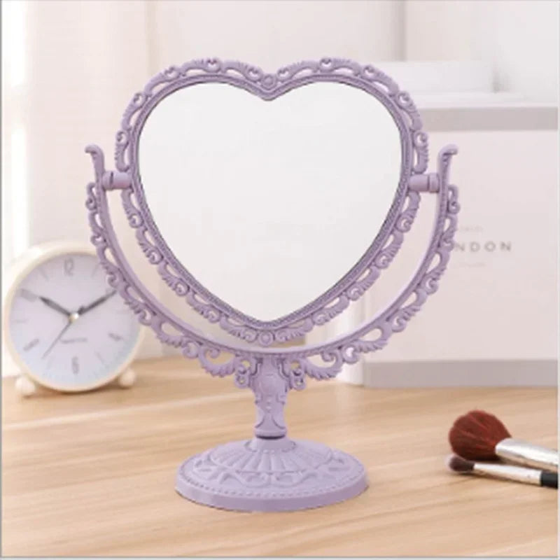 Desktop Heart and round Shape Mirror