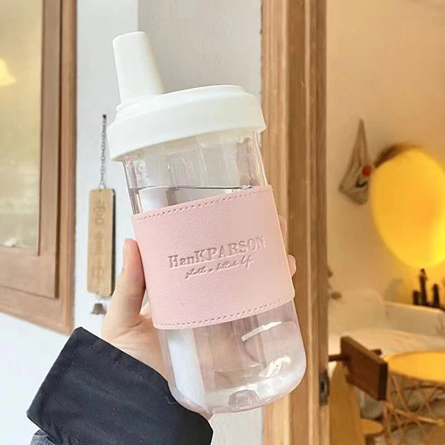 500/850ML Straw Plastic Bottle