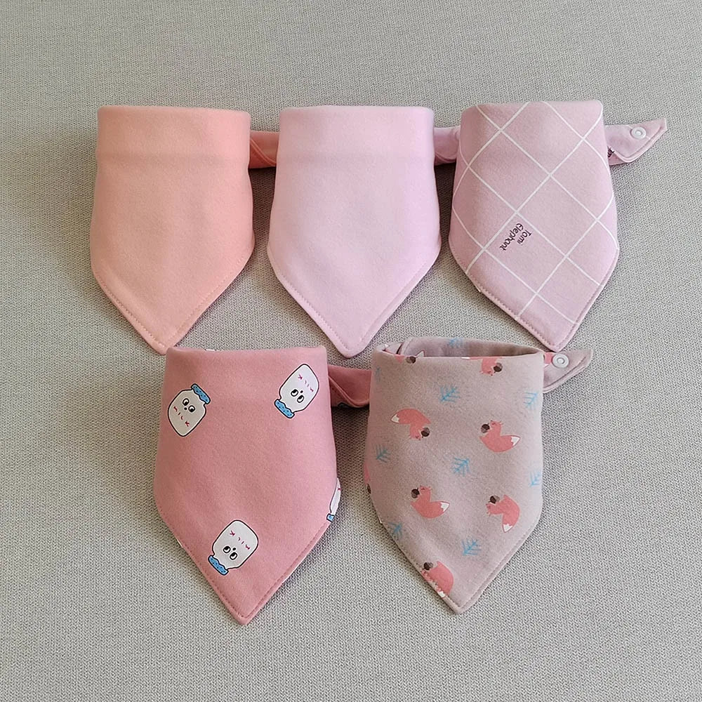 5pcs Triangle Baby Bibs