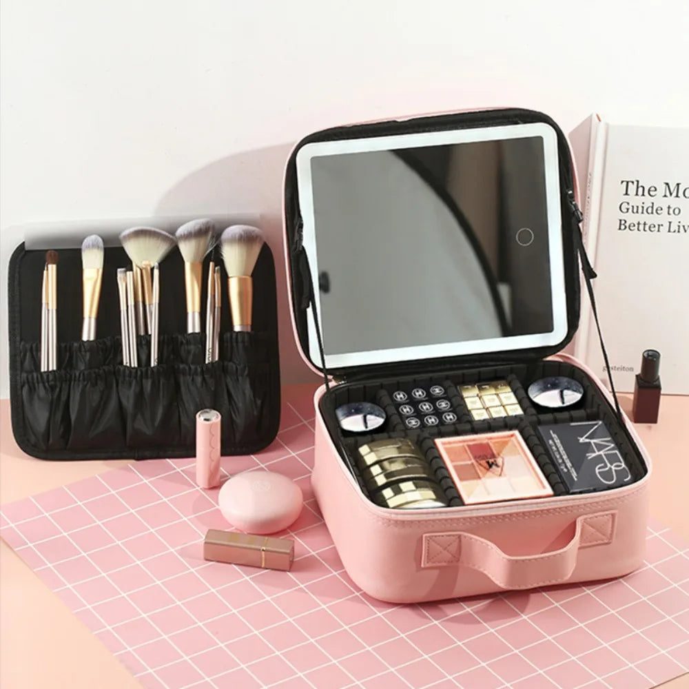 Makeup Bag with Mirror and Light