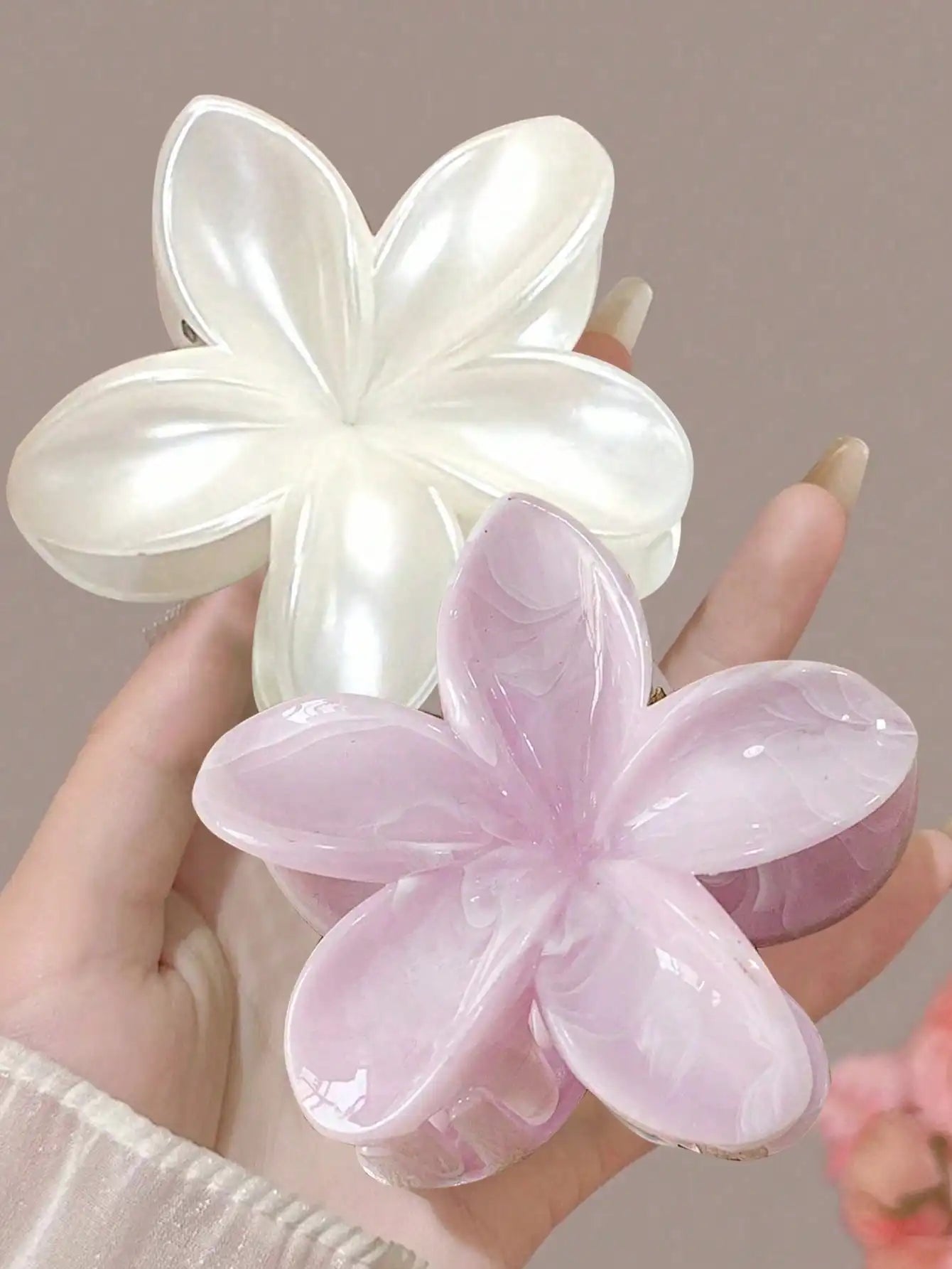 Shiny Flower Hair Claws Clips