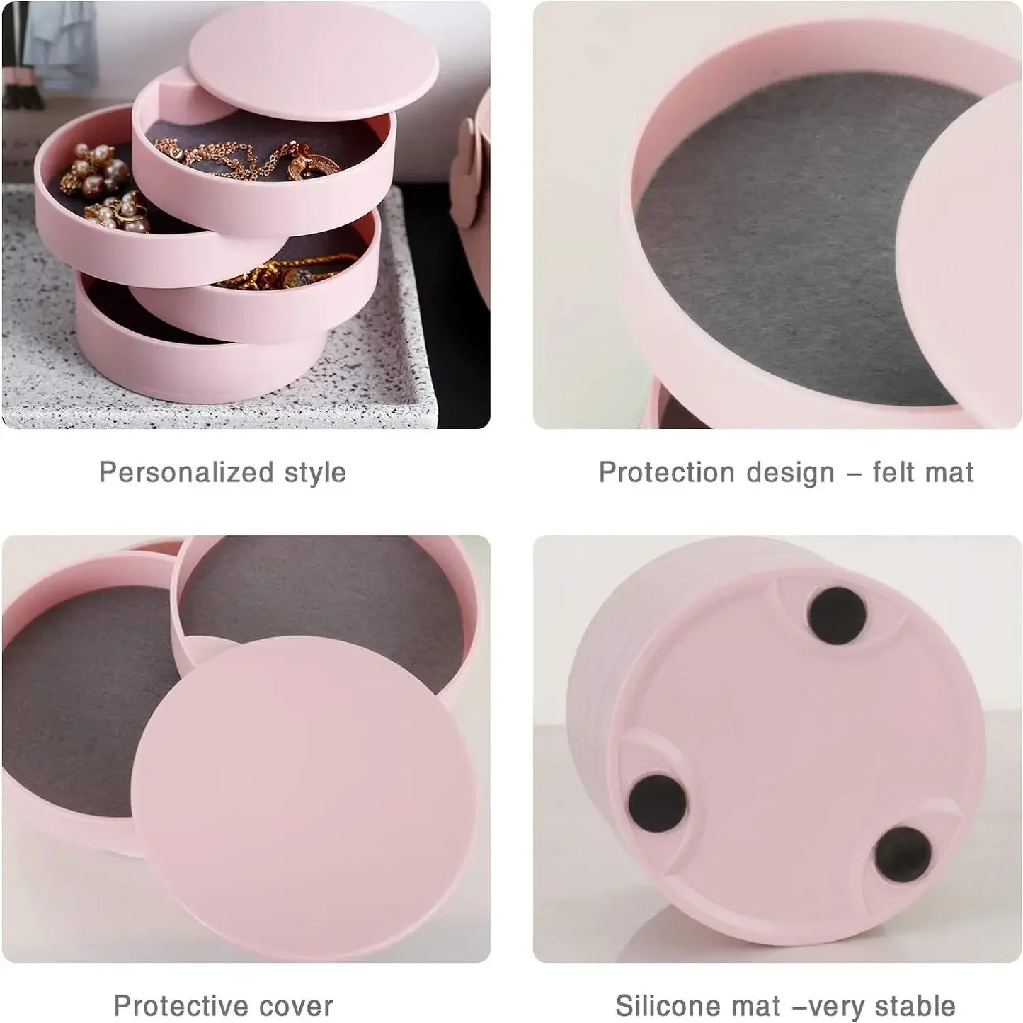 4 Layers Rotating Jewellery Box