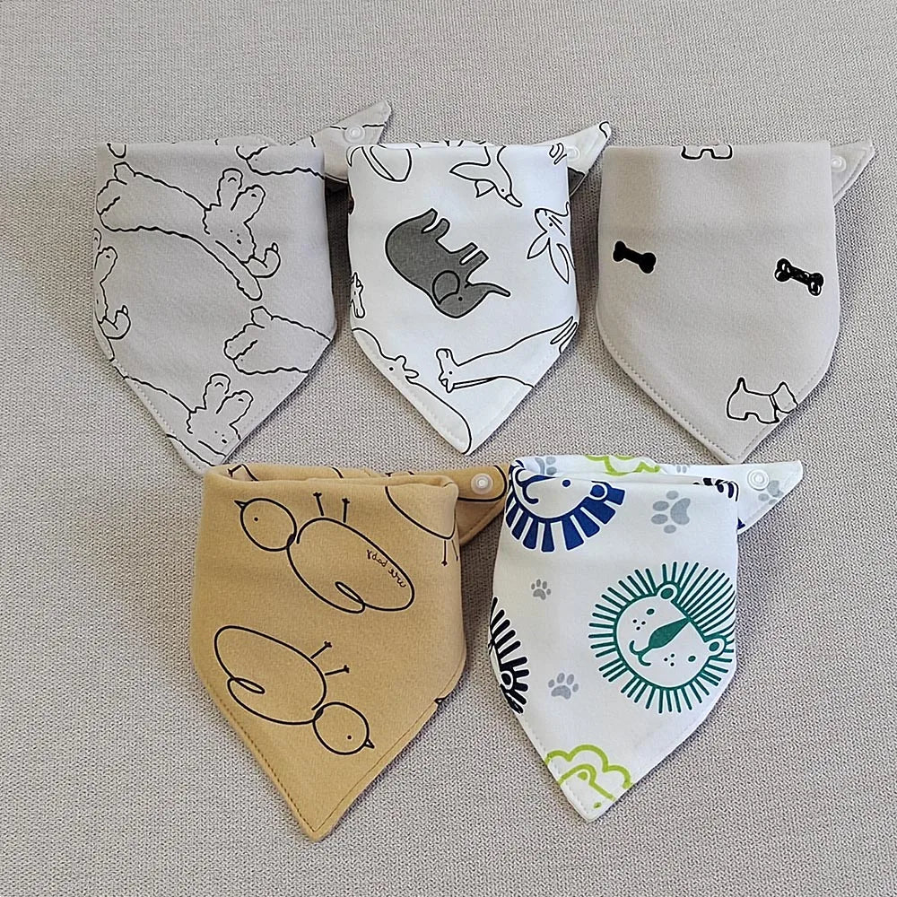5pcs Triangle Baby Bibs