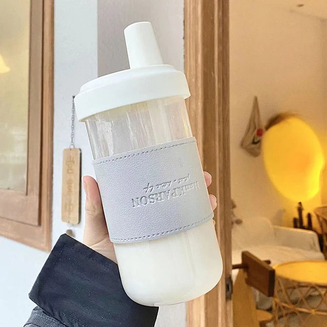 500/850ML Straw Plastic Bottle