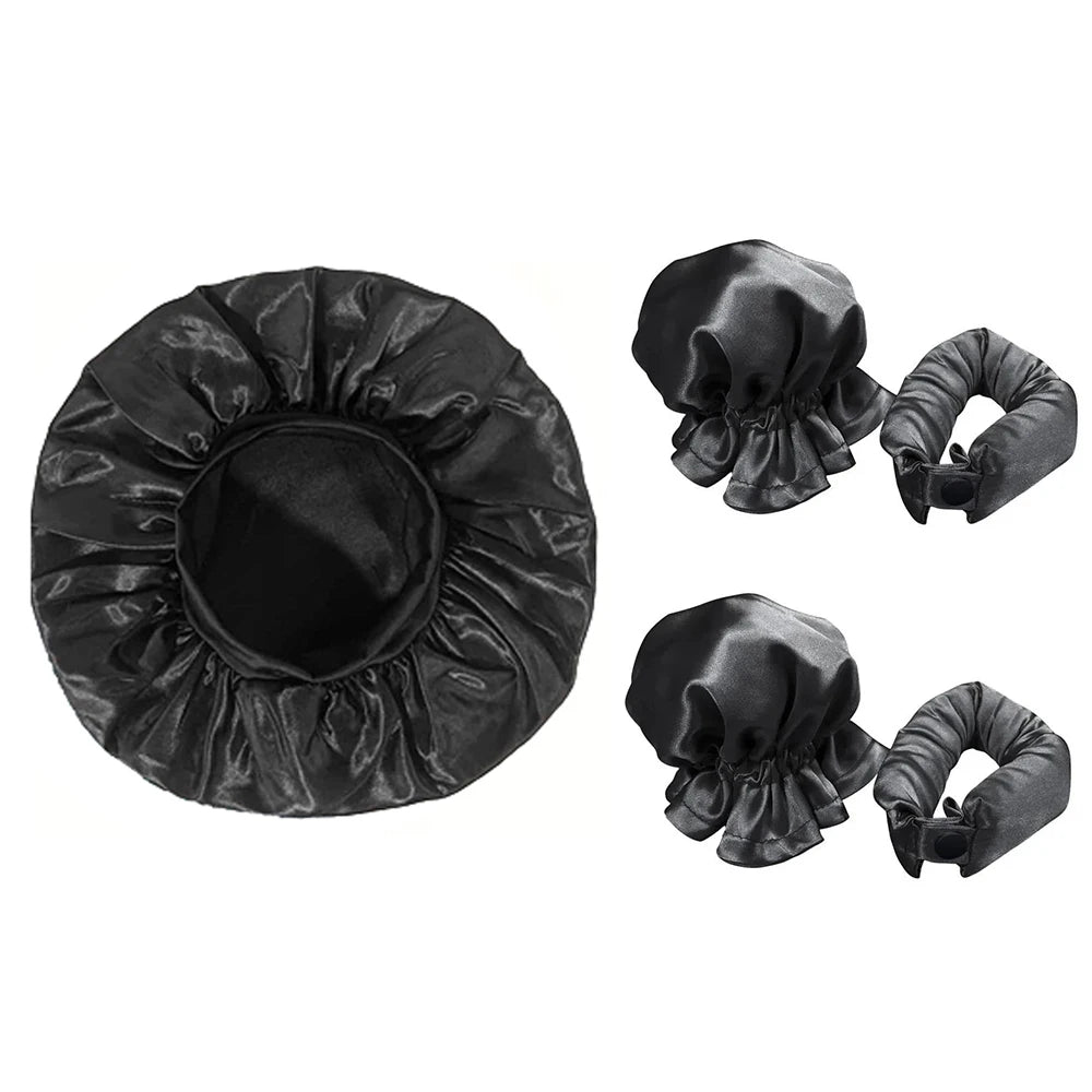 No Heat Hair Curler & Satin Sleeping Cap Set