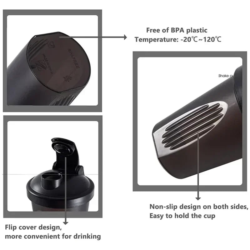 400ml Portable Shaker Bottles