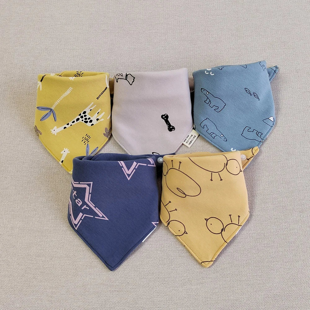 5pcs Triangle Baby Bibs