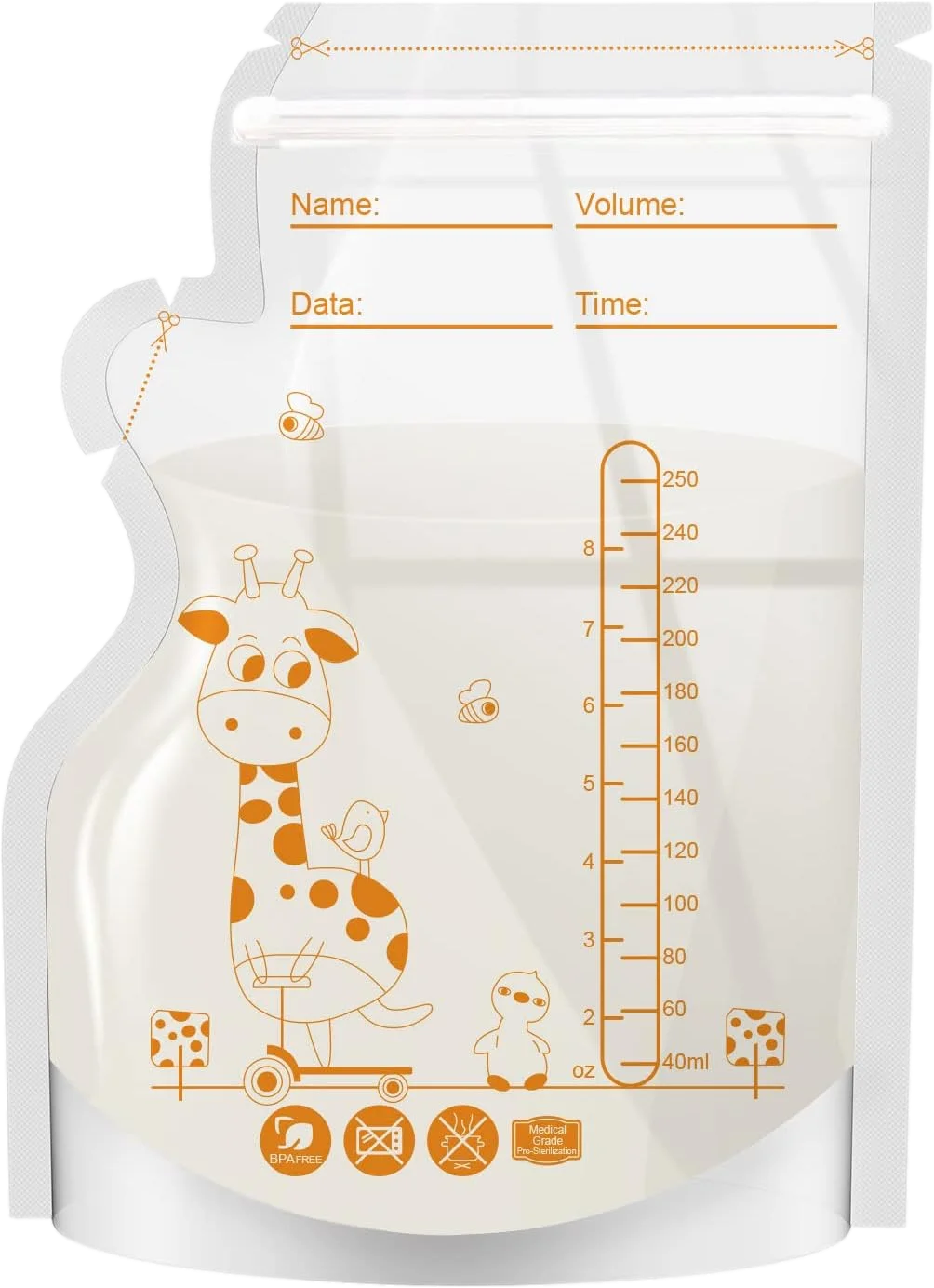 Giraffe Breast Milk Storage Bags