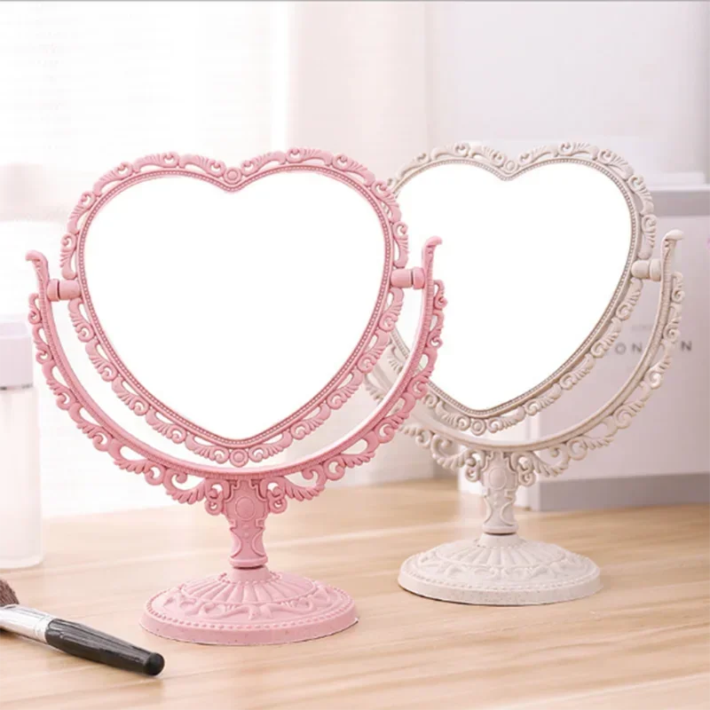 Desktop Heart and round Shape Mirror