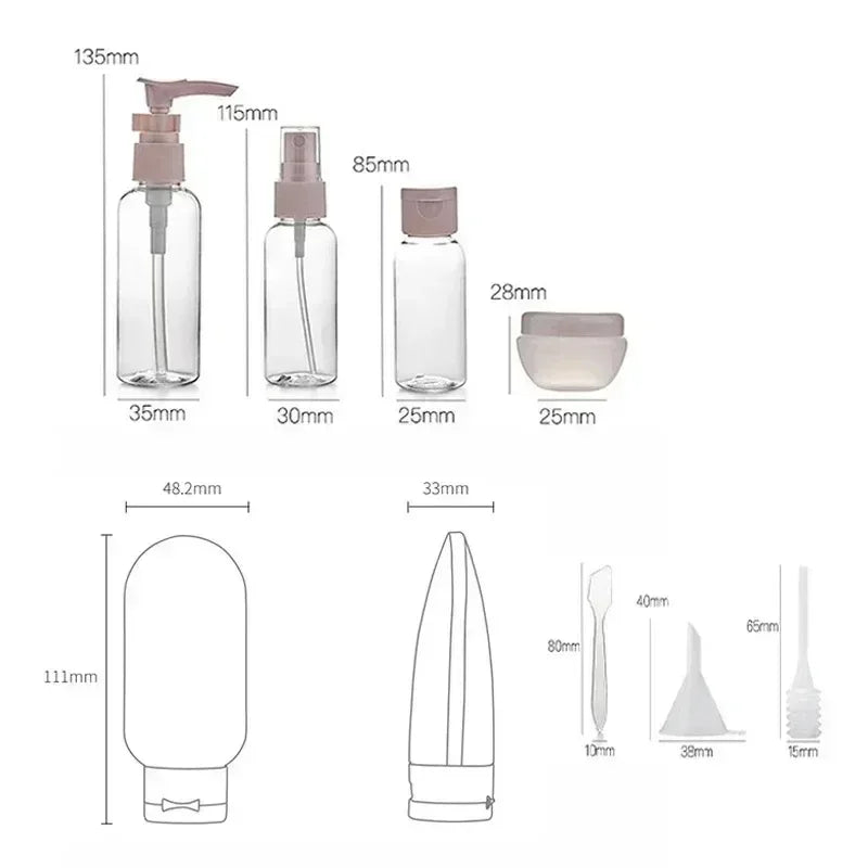 3/11Pcs Travel Bottles Set With Storage Bag