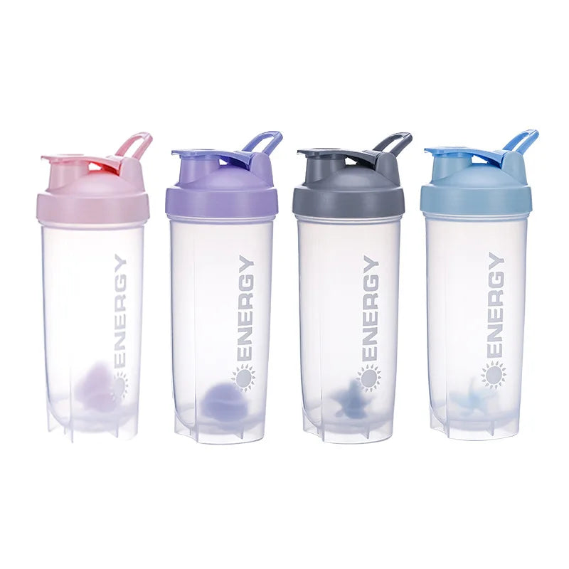 500/700ml Portable Shaker Bottle with Stirring Ball