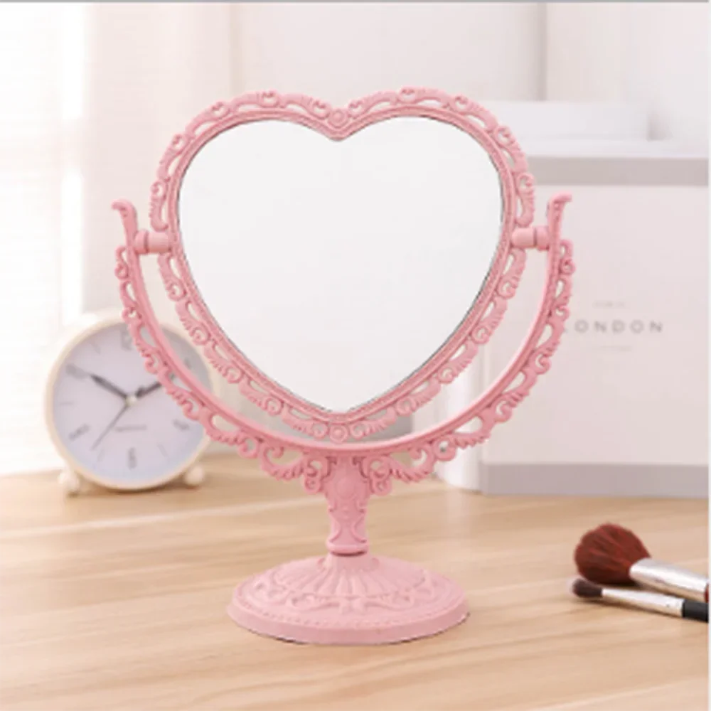 Desktop Heart and round Shape Mirror