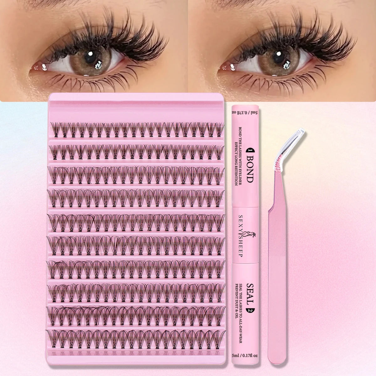 DIY Eyelash Extension Kit 200pcs Individual Lashes