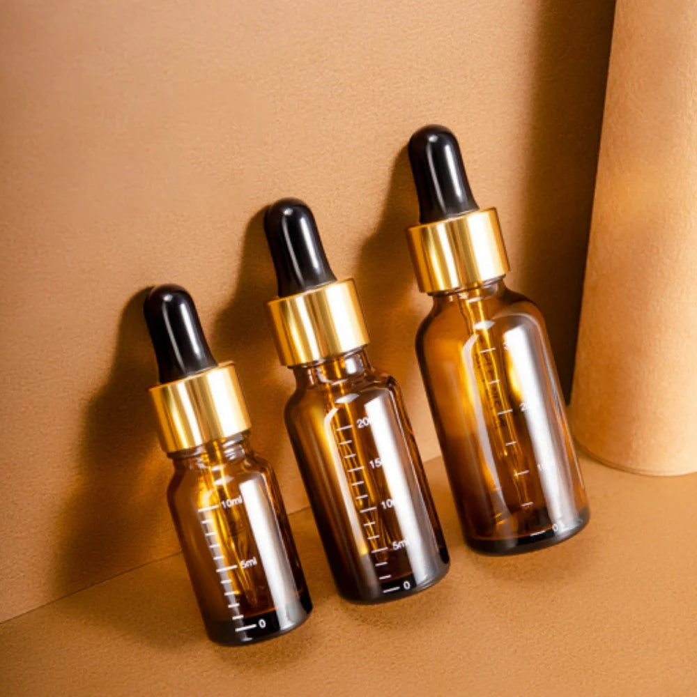 5ml 10ml 15ml 20ml 30ml 50ml 100ml Amber Glass Dropper Oil Bottle