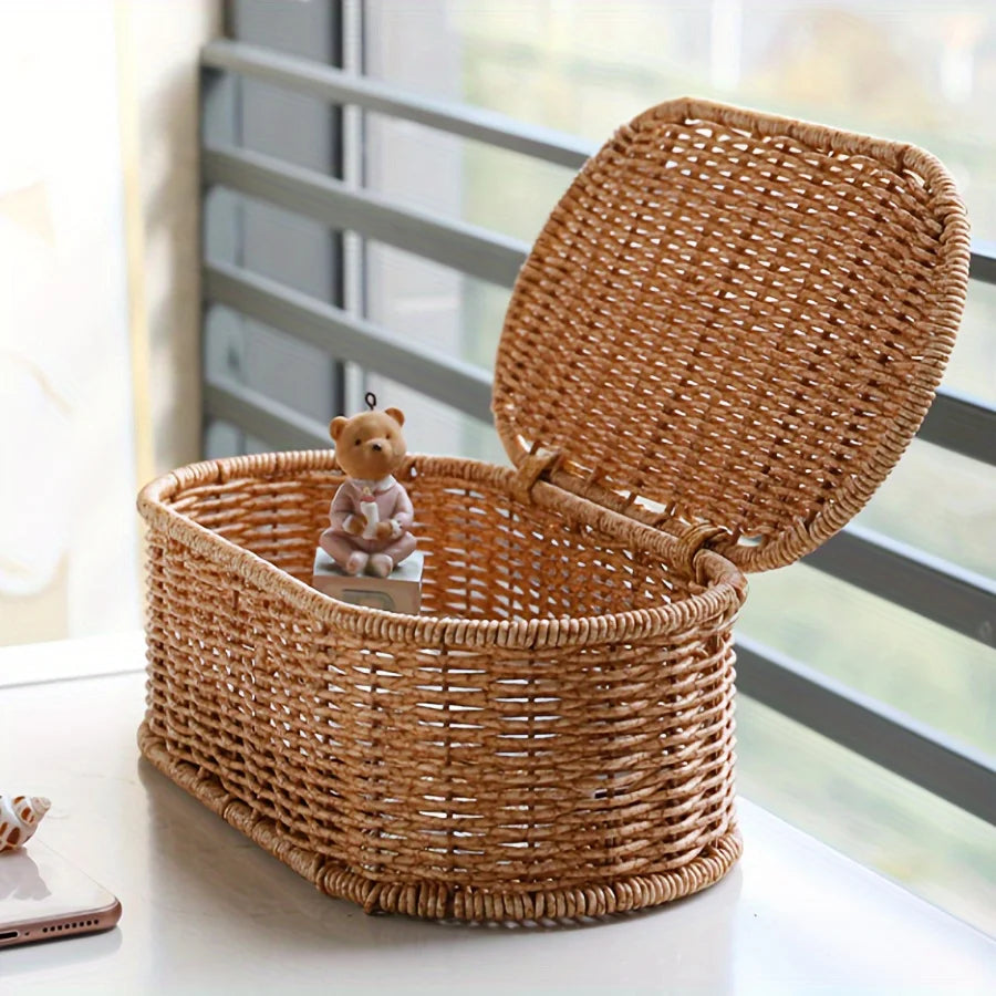 Bohemian Rattan Storage Basket